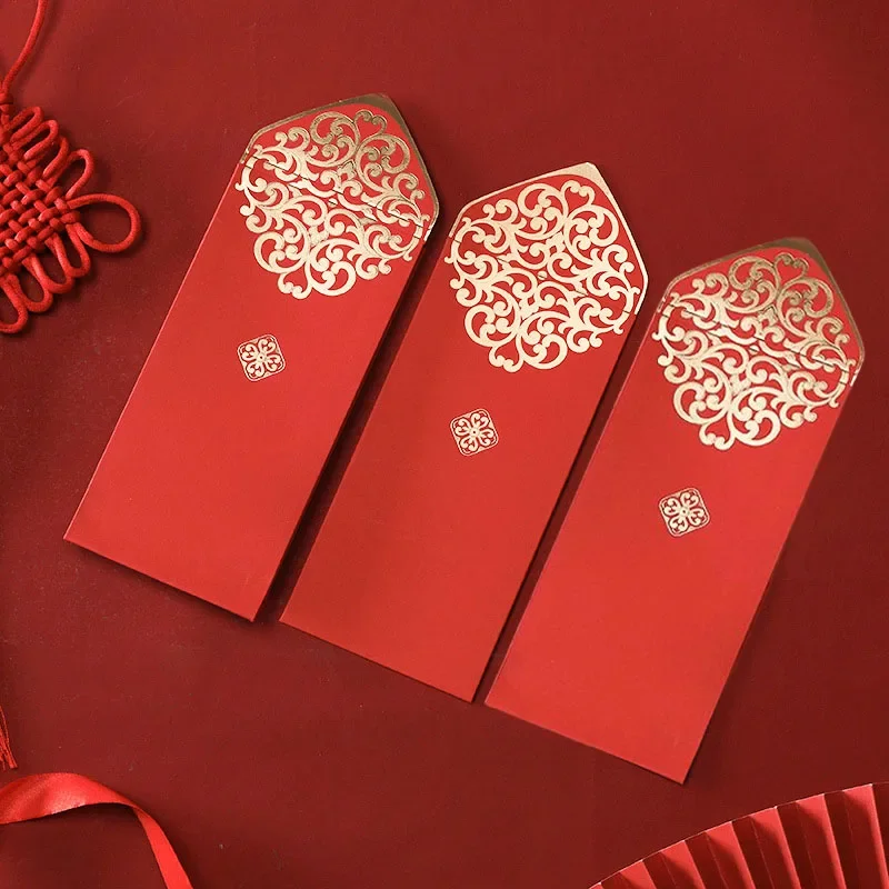 Wedding Envelopes - 10 個中国の赤い封筒ゴールド印刷赤いポケット春祭り結婚式誕生日赤いギフト封筒新年あけましておめでとうございます 2023
