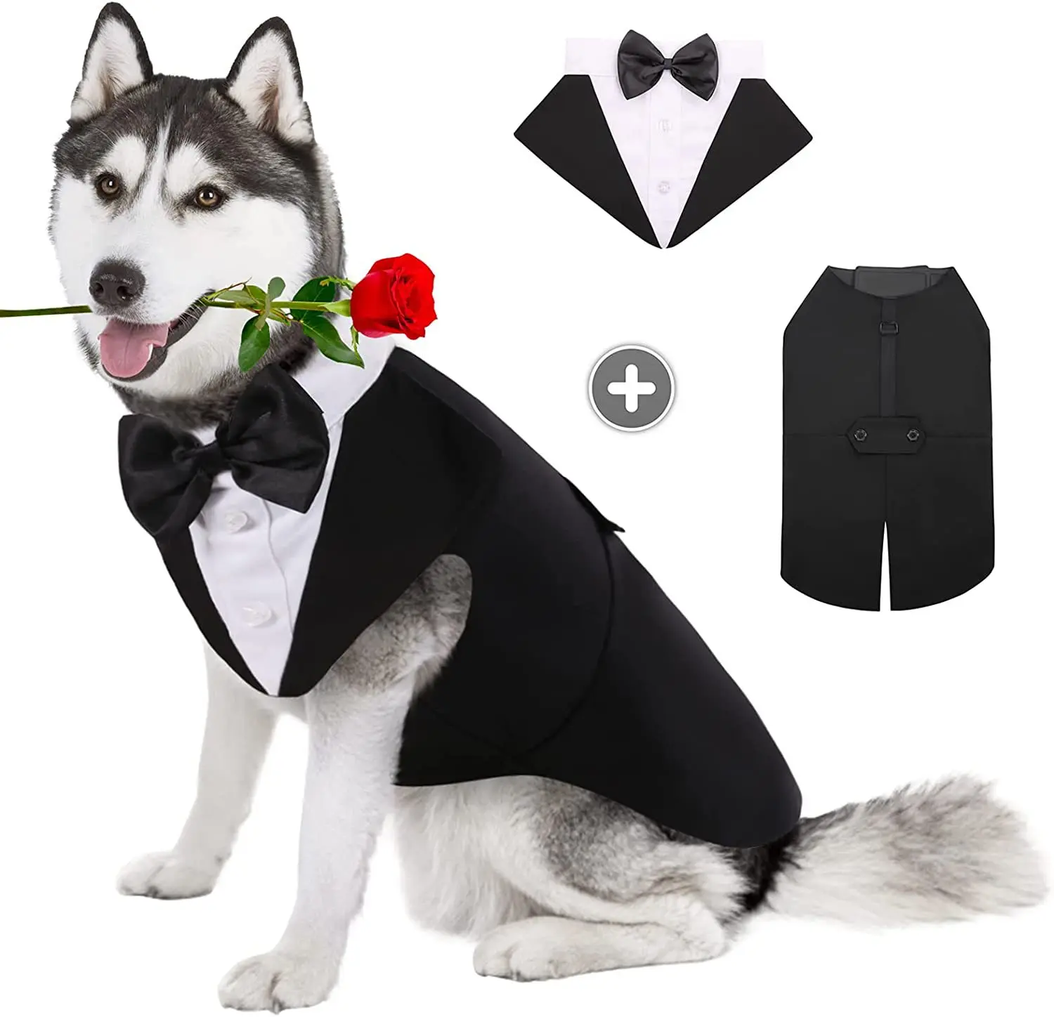Suit Supply Wedding Party - ペット犬服ファッションパーティーショーフォーマルスーツネクタイボウシャツ結婚式タキシードハロウィンドレス小型大型犬服用品