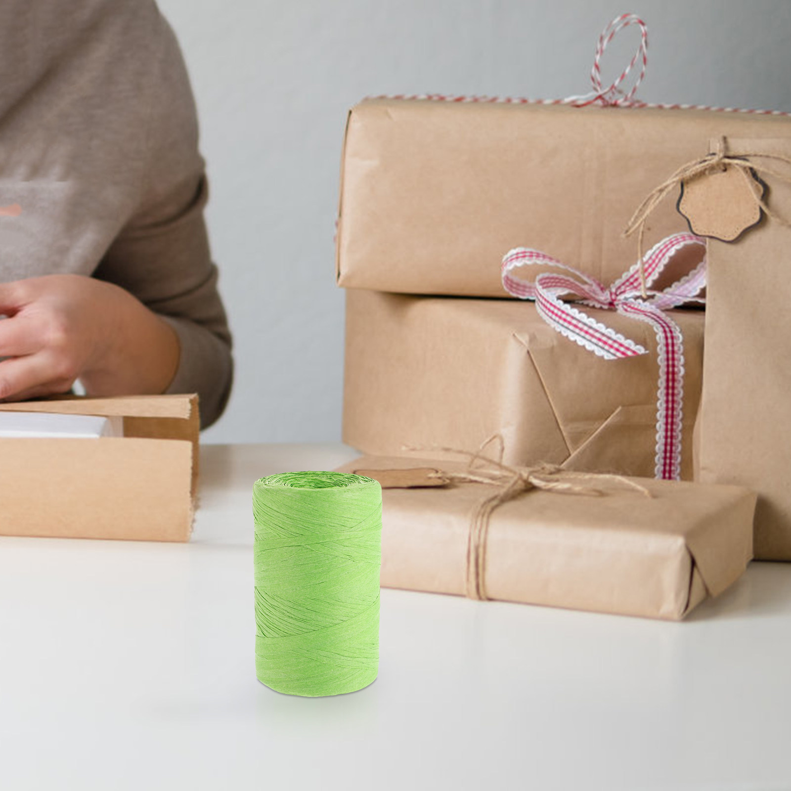 カラーラフィアペーパーストリング フラットリボン プレゼント - Papercraft Supply Ribbon のレビューと価格