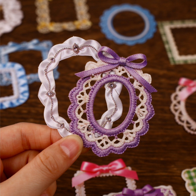 8 枚のヴィンテージリボンボーダーボウハードカードステッカー - Papercraft Supply Ribbon のレビューと価格