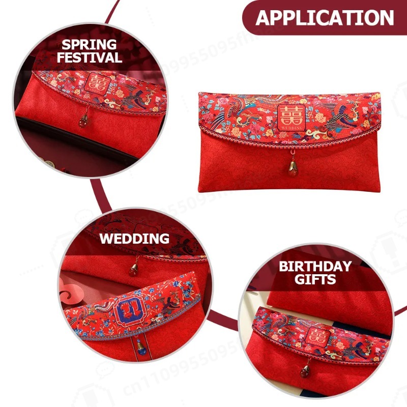 中国風の赤い封筒 赤いパケット 伝統的な結婚式の封筒 明るく - Wedding Envelopes のレビューと価格