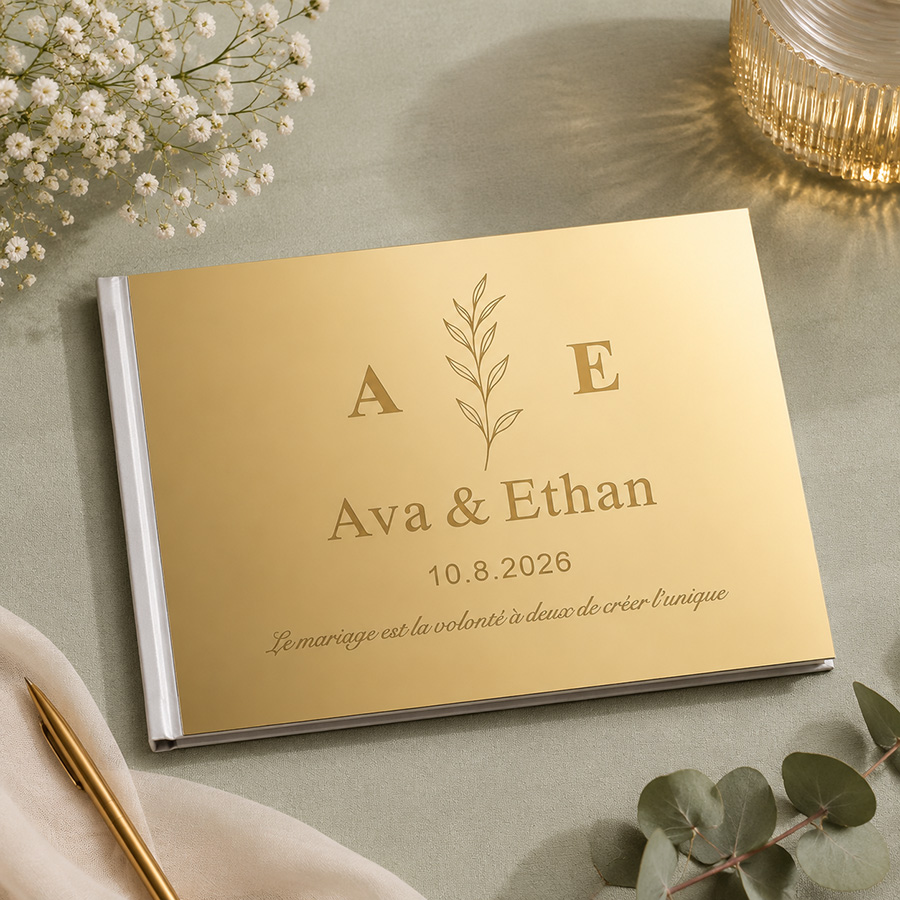 カスタム結婚式のゲストブック アクリルミラーカバー 9種類の - Personalized Guest Book のレビューと価格
