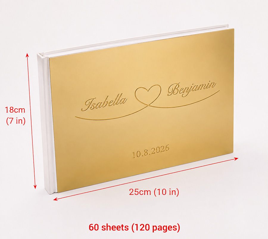 カスタム結婚式のゲストブック アクリルミラーカバー 9種類の - Personalized Guest Book のレビューと価格