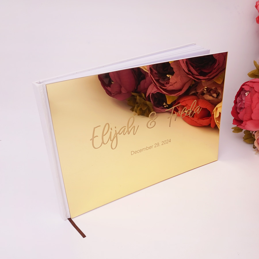 パーソナライズされたゲストブック,名前と日付が付いたピンク, - Personalized Guest Book のレビューと価格
