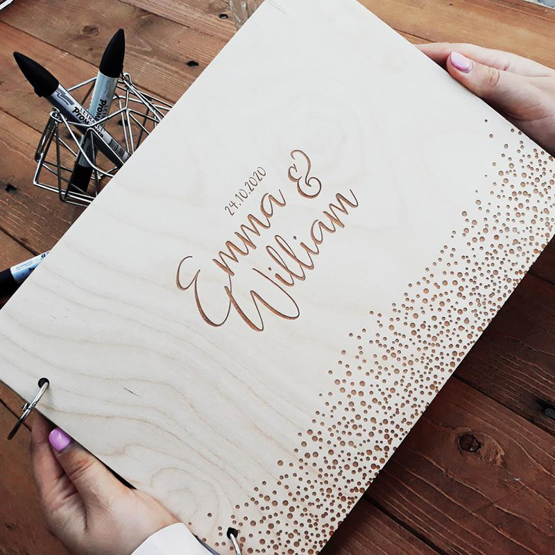 パーソナライズされた結婚式のゲストブックカスタムウッドゲスト - Personalized Guest Book のレビューと価格
