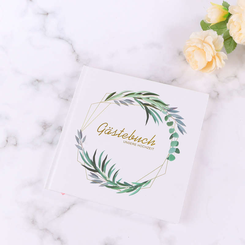 箔押しと写真カバー付きカスタム結婚式のゲストブック |    - Personalized Guest Book のレビューと価格