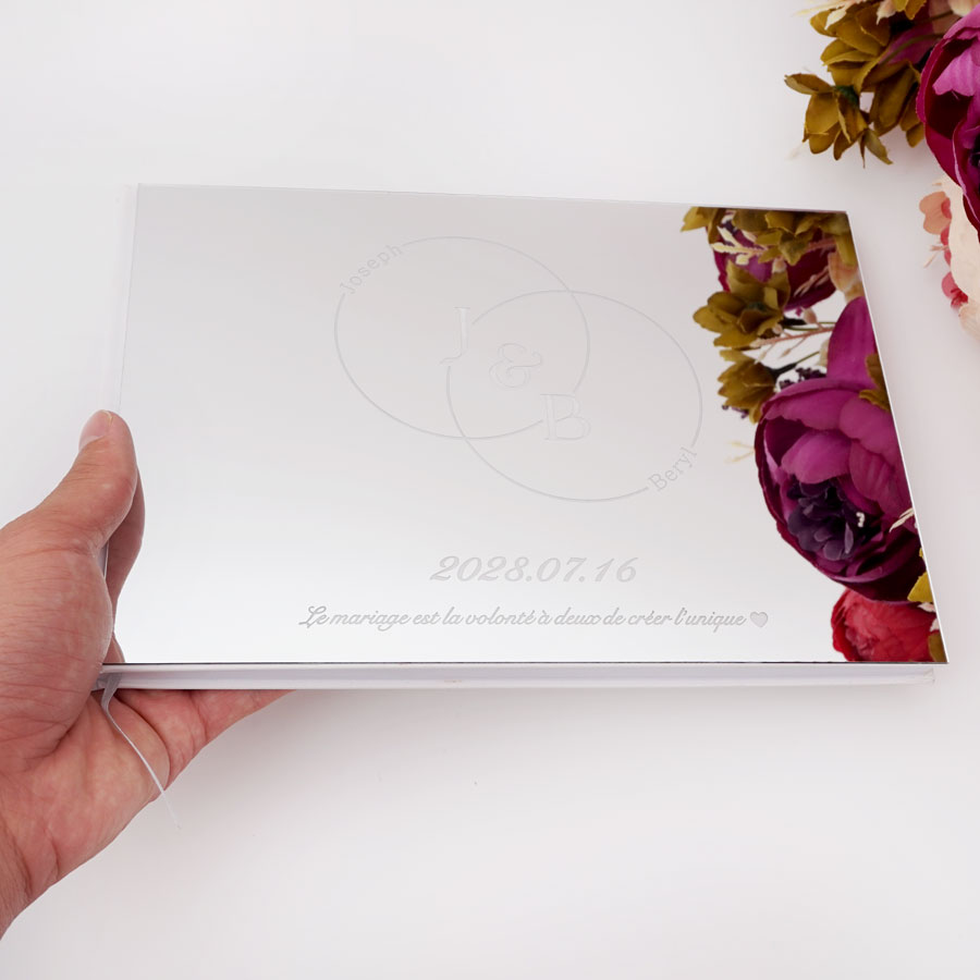 カスタムエンゲージリング付きのパーソナライズされたアクリルミ - Personalized Guest Book のレビューと価格