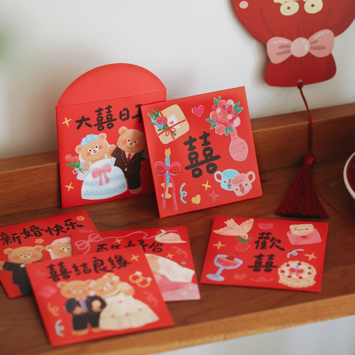6 個のドアブロック赤い封筒結婚式限定結婚披露宴ゲーム小道具 - Wedding Envelopes のレビューと価格