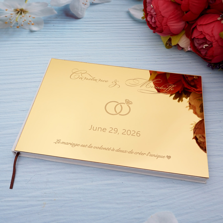 パーソナライズされたアクリルミラーレセプションブック、結婚式 - Personalized Guest Book のレビューと価格