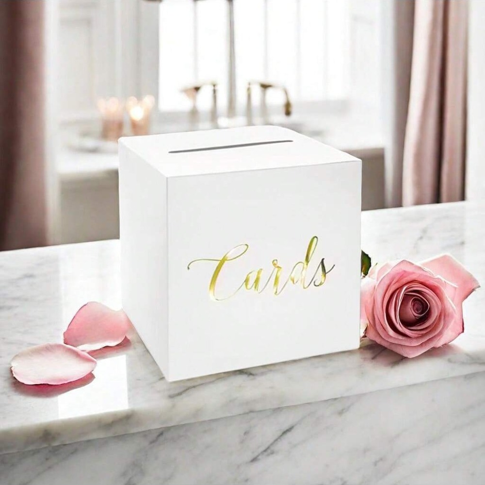 クリエイティブホワイトブラックウェディングカードボックス祝福 - Wedding Card Box のレビューと価格
