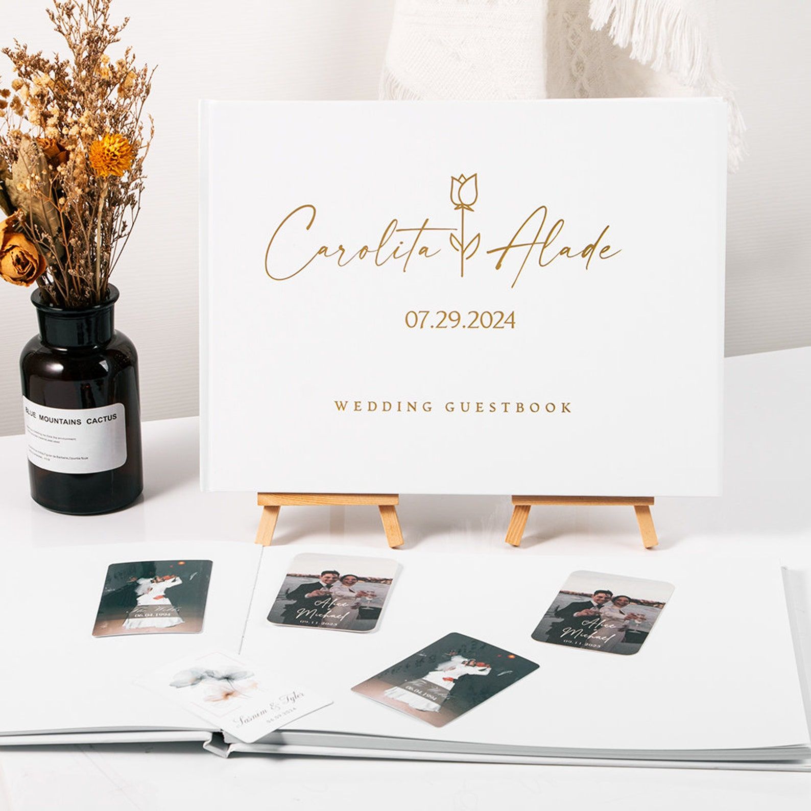 カスタム結婚式のゲストブック パーソナライズされたゲストブッ - Personalized Guest Book のレビューと価格