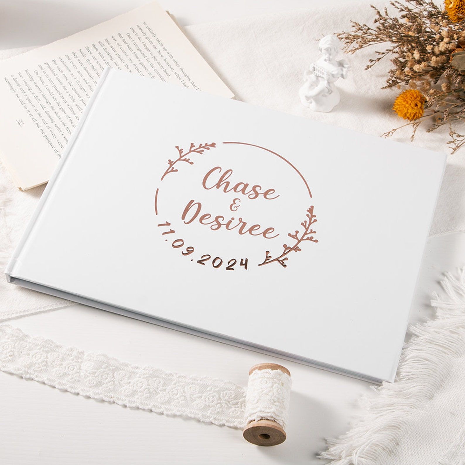 カスタム結婚式のゲストブック パーソナライズされたゲストブッ - Personalized Guest Book のレビューと価格